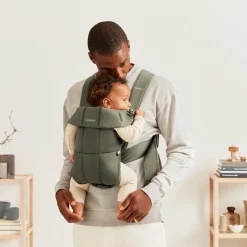 Bæreseler, Strækvikler & Bærestole|BABYBJORN BabyBjörn Mini Bæresele Woven, Mørkegrøn Grøn