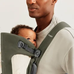 Bæreseler, Strækvikler & Bærestole|BABYBJORN BabyBjörn Mini Bæresele Woven, Mørkegrøn Grøn