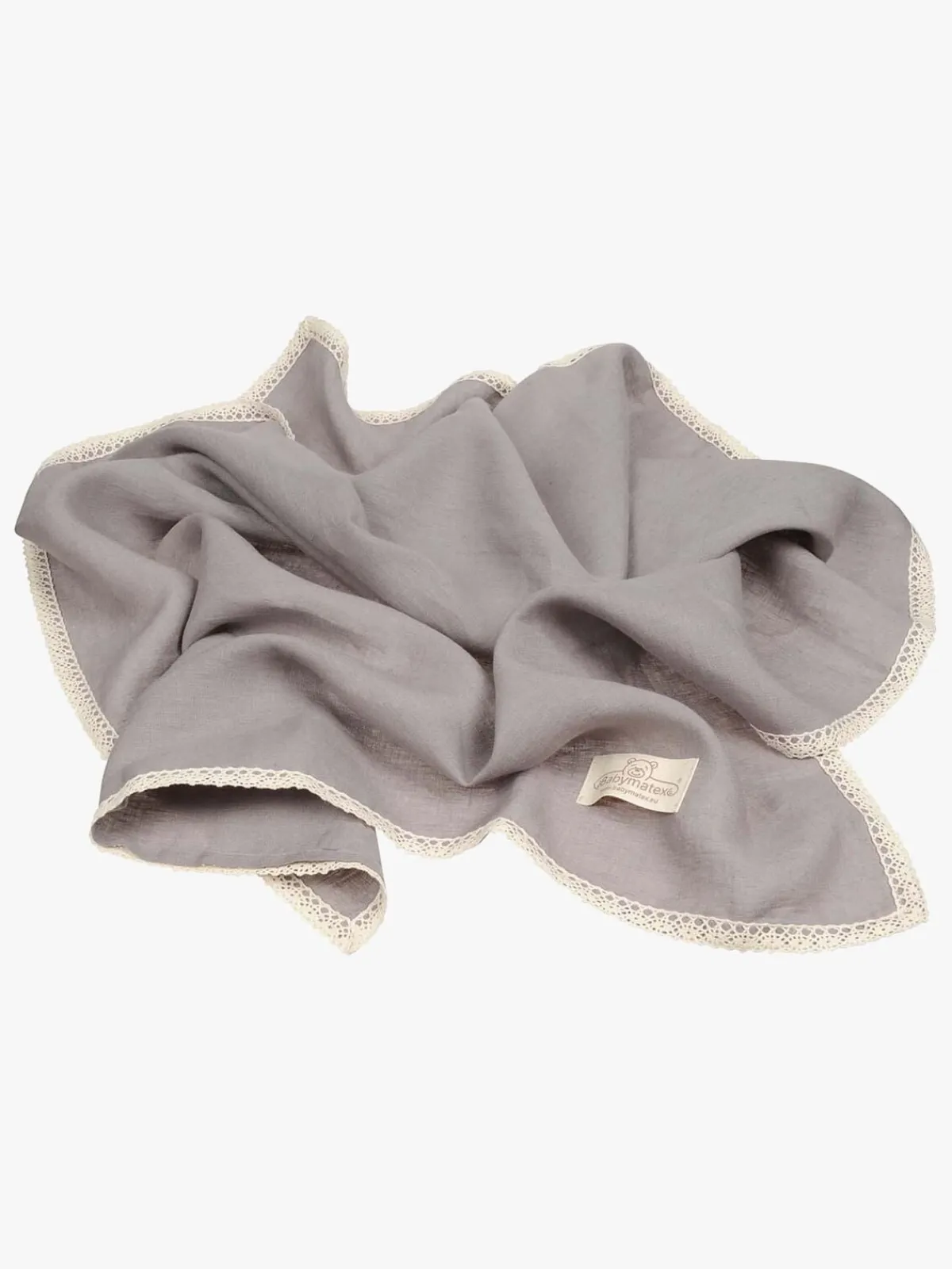 Børn BabyMatex Interiør-Babytæppe i Hør 75 x 100 cm, Mørkegråt