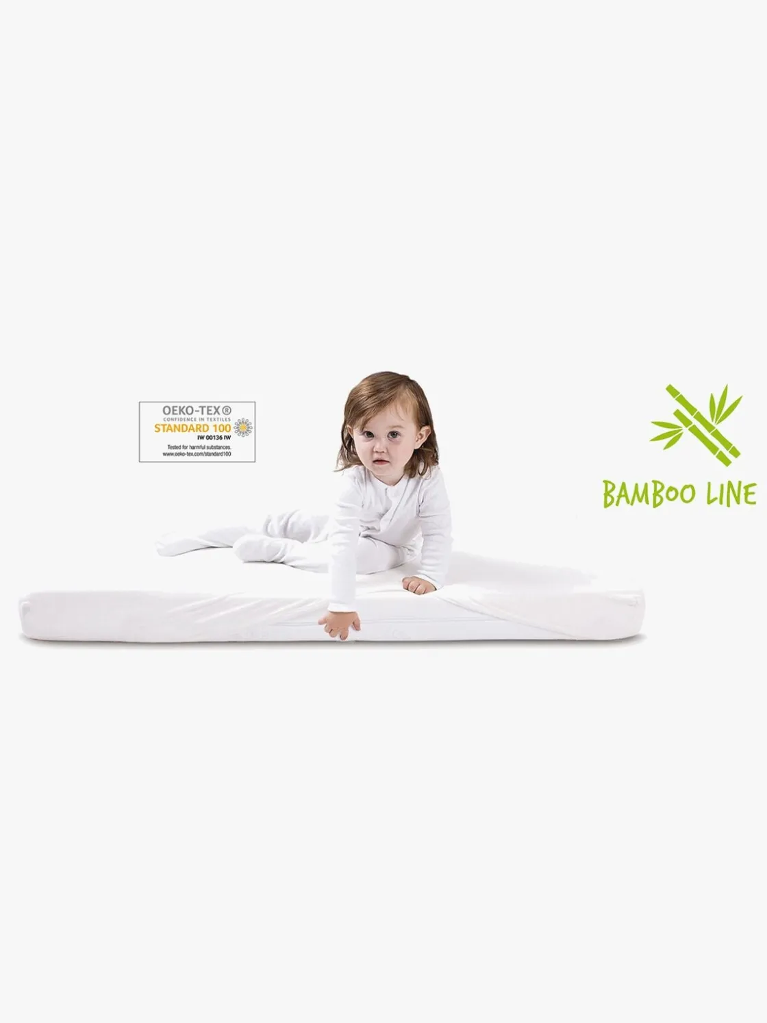 Sengetøj|BabyMatex Hygienic Bamboo Vandtæt Stræklagen til Barneseng 70 x 140 cm, Hvid