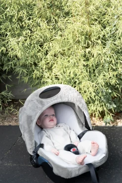 Tilbehør|BabysOnly Baby's Only Cozy Beskyttelsesbetræk til Autostol, Urban Green Grå/Hvid