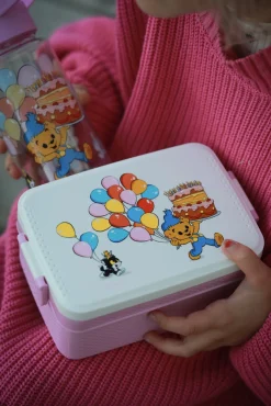 Spisetid|Bamse Verdens Stærkeste Bjørn Madkasse Fest Lilla/Hvid/Flerfarvet