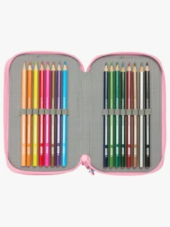 Barbie Kreativt Legetøj-Penalhus med 3 Rum, Lyserød/Lyseblå