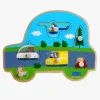 Spil & Puslespil|PeppaPig Barbo Toys Gurli Gris Knoppuslespil i Træ Transportmidler 6 Brikker