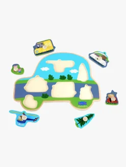 Spil & Puslespil|PeppaPig Barbo Toys Gurli Gris Knoppuslespil i Træ Transportmidler 6 Brikker