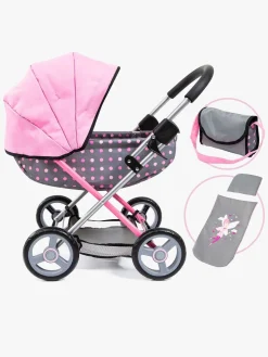 Dukker & Bamser|BayerDesign Bayer Design Dukkevogn Cosy, Grå/Lyserød Grå/Lyserød