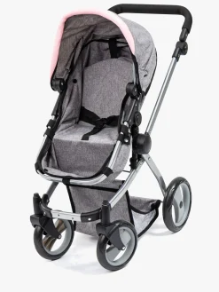 Dukker & Bamser|BayerDesign Bayer Design Dukkevogn Mega Set Milano Lyserød/Grå