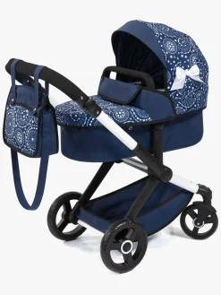 Dukker & Bamser|BayerDesign Bayer Design Xeo Dukkevogn med Sløjfe Blå/Hvid