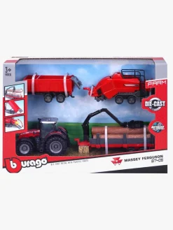 BBJunior Legetøjsbiler & -Fartøjer-BB Junior Farmland Massey Fergusson 8740S Traktor med 3 Anhængere