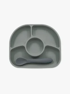 bblüv Spisetid-Anti-spill Tallerken & Ske, Grå