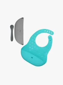 Spisetid|bblüv Hagesmækstallerkener & Ske, Aqua/Grey