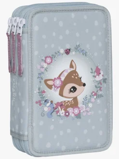 Kreativt Legetøj|Beckmann Penalhus Tredelt, Forest Deer Dusty Mint Blå/Lyserød/Flerfarvet