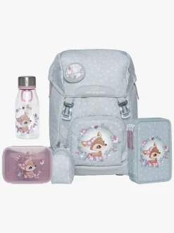 Børn Beckmann Tasker-Rygsæk 22L inkl Penalhus, Flaske & Madkasse, Forest Deer Dusty Mint