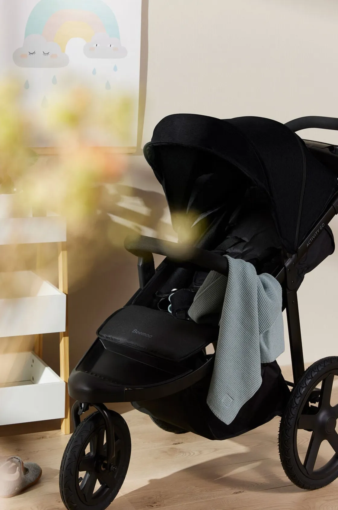 Aktivitetsvogne|Beemoo Activity Go Aktivitetsklapvogn, Black Sort