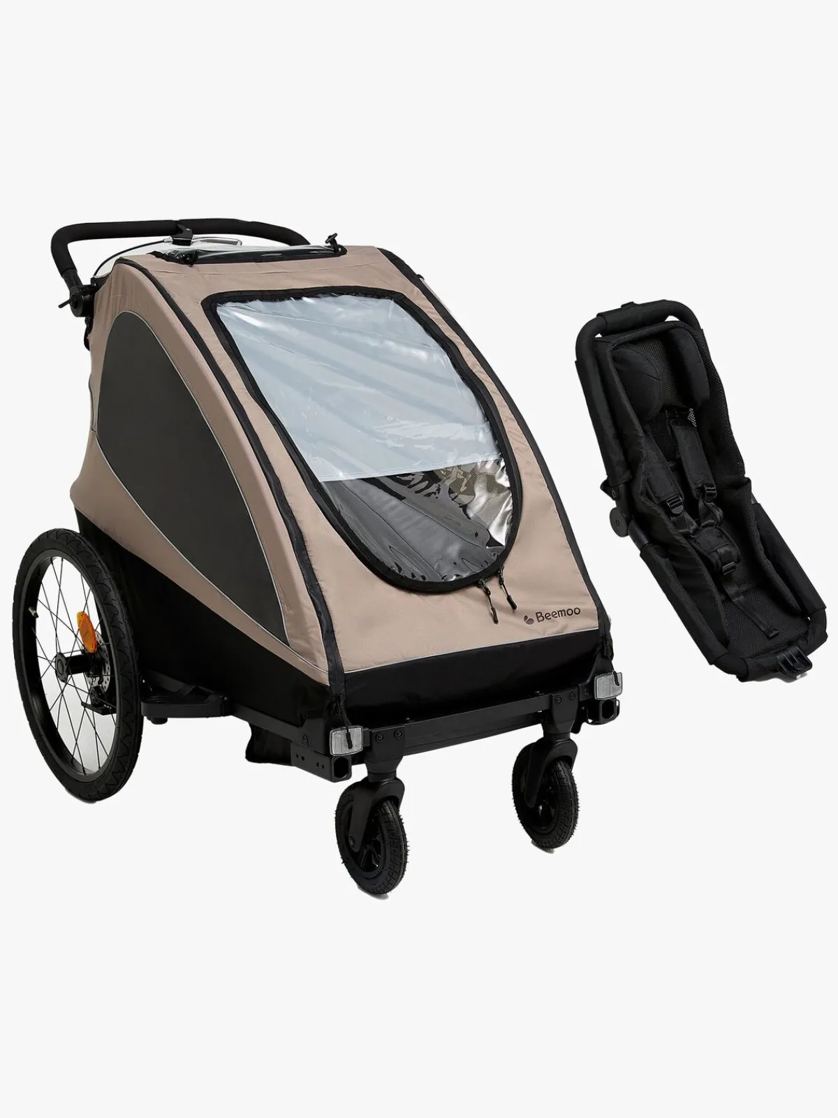 Aktivitetsvogne|Beemoo Activity Sport Cykelanhænger inkl. Newborn Set, Beige