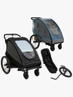 Aktivitetsvogne|Beemoo Activity Sport Cykelanhænger inkl. Newborn Set, Løbesæt & Regnslag, Black