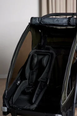 Aktivitetsvogne|Beemoo Activity Sport Cykelanhænger inkl. Newborn Set, Løbesæt & Regnslag, Black