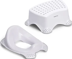 Badeværelset|Beemoo CARE Anti-Slip Toiletsæde & Skammel, Hvid