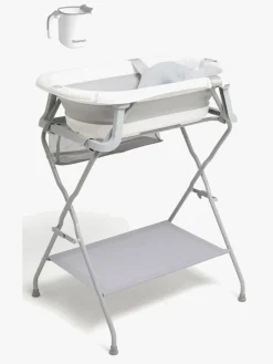 Beemoo Badeværelset-CARE Assist Badekar Inkl. Badestøtte, Badestativ & Skyllekande, White/Grey