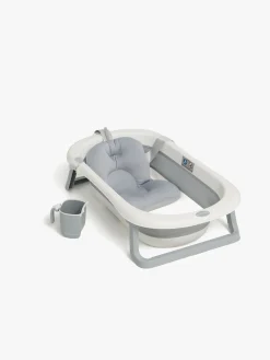 Beemoo Badeværelset-CARE Assist Badekar inkl. Badestøtte Stativ Skyllekande & Puslehynde, White/Grey