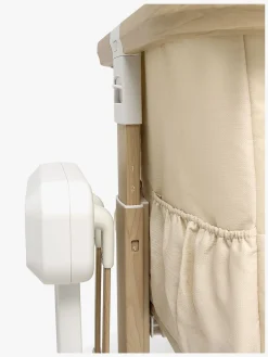 Børnesenge & Tilbehør|Beemoo CARE AutoMotion Bedside Crib, Beige/Wood