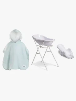 Badeværelset|Beemoo CARE Badekar med Stativ Inkl. Badestol & Badekåbe, White/Blue