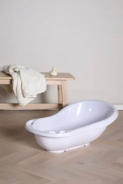 Badeværelset|Beemoo CARE Badekar med Stativ Inkl. Badestol & Badekåbe, White/Blue