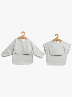 Spisetid|Beemoo CARE Bib Hagesmæk 2-pak, Light Grey