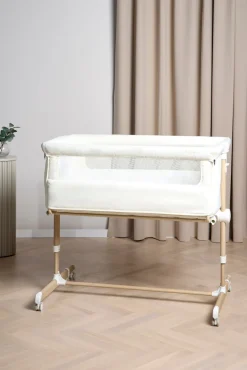 Børn Beemoo Børnesenge & Tilbehør-CARE Calm Bedside Crib, Nature/White