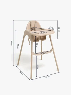 Højstole & Tilbehør|Beemoo CARE Eat Højstol, Truffle Beige