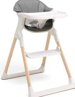 Højstole & Tilbehør|Beemoo CARE Harmony Højstol inkl. Hynde, White/Wood/Grey