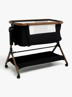 Børnesenge & Tilbehør|Beemoo CARE Luna Bedside Crib, Black/Ebony Oak