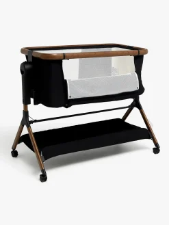 Børnesenge & Tilbehør|Beemoo CARE Luna Bedside Crib, Black/Ebony Oak