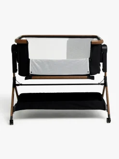Børnesenge & Tilbehør|Beemoo CARE Luna Bedside Crib, Black/Ebony Oak