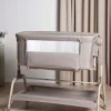 Børnesenge & Tilbehør|Beemoo CARE Motion Bedside Crib, Taupe/Wood