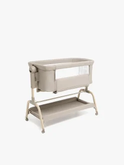 Børnesenge & Tilbehør|Beemoo CARE Motion Bedside Crib, Taupe/Wood