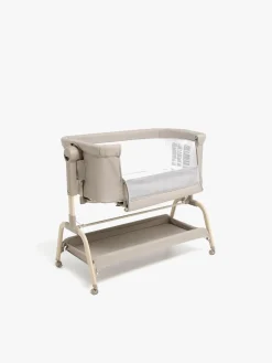 Børnesenge & Tilbehør|Beemoo CARE Motion Bedside Crib, Taupe/Wood