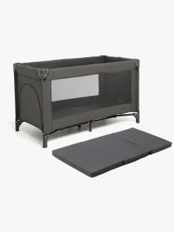 Børnesenge & Tilbehør|Beemoo CARE QuickFold Weekendseng inkl. Madras, Slate