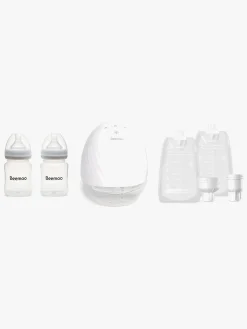 Amning|Beemoo CARE Wearable Elektrisk Brystpumpe Single inkl. Modermælksposer & Modermælksflaske 180 ml 2-pak