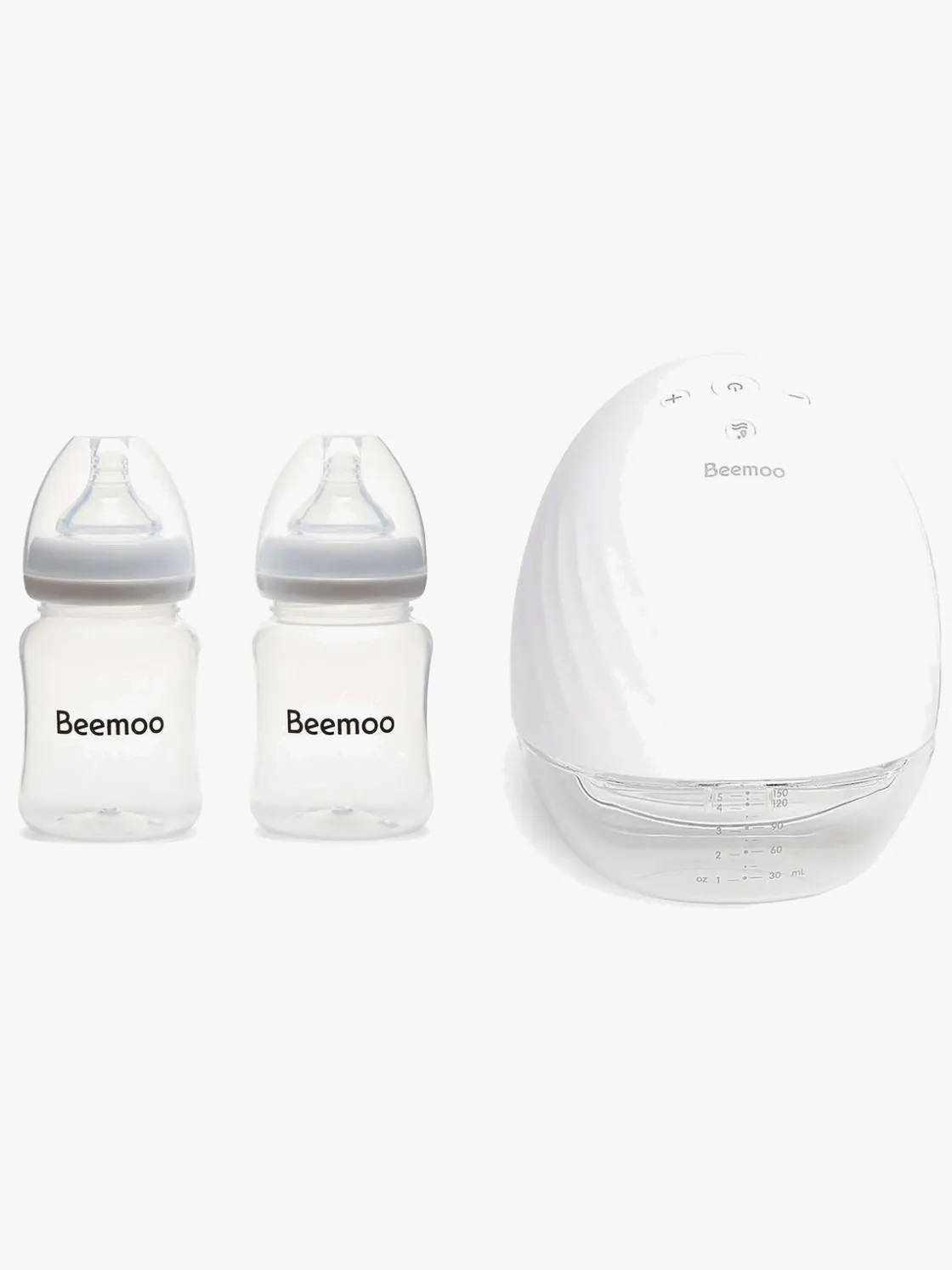 Amning|Beemoo CARE Wearable Elektrisk Brystpumpe Single inkl. Modermælksflaske 180 ml 2-pak