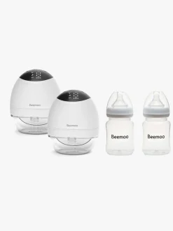 Amning|Beemoo CARE Wearable LED Elektrisk Brystpumpe Dobbelt inkl. Flasker 180 ml 2-pak