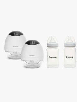 Beemoo Amning-CARE Wearable LED Elektrisk Brystpumpe Dobbelt inkl. Flasker 240 ml 2-pak