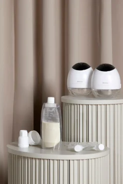 Beemoo Amning-CARE Wearable LED Elektrisk Brystpumpe Dobbelt inkl. Modermælksposer 30-pak