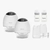 Amning|Beemoo CARE Wearable LED Elektrisk Brystpumpe Dobbelt inkl. Modermælksposer 30-pak & Flasker 2-pak