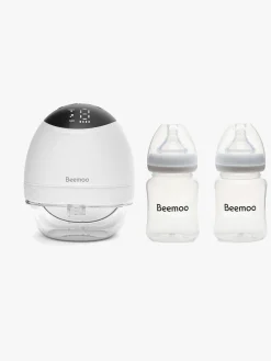 Amning|Beemoo CARE Wearable LED Elektrisk Brystpumpe Single inkl. Flasker 180 ml 2-pak