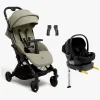 Vognpakker|Beemoo Easy Fly Lux 4 Klapvogn Inkl. Route i-Size Autostol Baby & Base, Spring Green/Black Stone