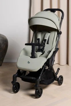 Vognpakker|Beemoo Easy Fly Lux 4 Klapvogn Inkl. Route i-Size Autostol Baby & Base, Spring Green/Black Stone
