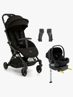 Beemoo Vognpakker-Easy Fly Lux 4 Klapvogn inkl Route i-Size Autostol Baby & Base, Jet Black/Black Stone