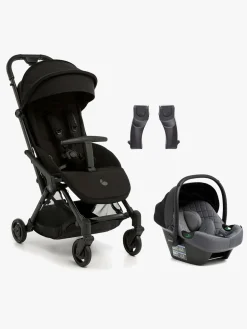 Vognpakker|Beemoo Easy Fly Lux 4 Klapvogn inkl Route i-Size Autostol Baby, Jet Black/Mineral Grey