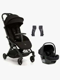 Beemoo Vognpakker-Easy Fly Lux 4 Klapvogn inkl Route i-Size Autostol Baby, Jet Black/Black Stone